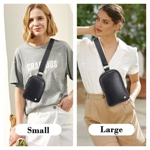 Vegan Leather Crossbody Bag Anti-Theft RFID Minimal Chic Travel Essential - Picture 3 of 8